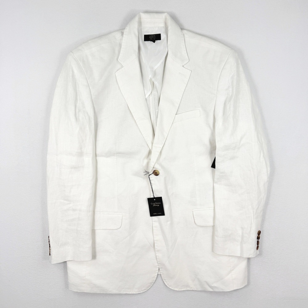 Club Room Linen Sport Coat Blazer Size XXL Mens White NEW